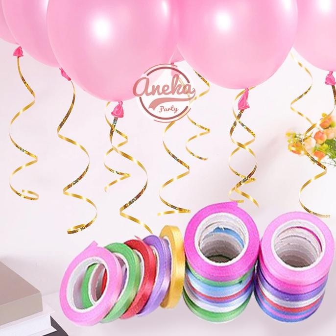 

Jg-8 Isi 10 Pita Balon Curly 5 M / Curly Ribbon / Pita Ribbon Balon Mini / Pita Rope Serut / Hiasan Pita Balon / Jg-8