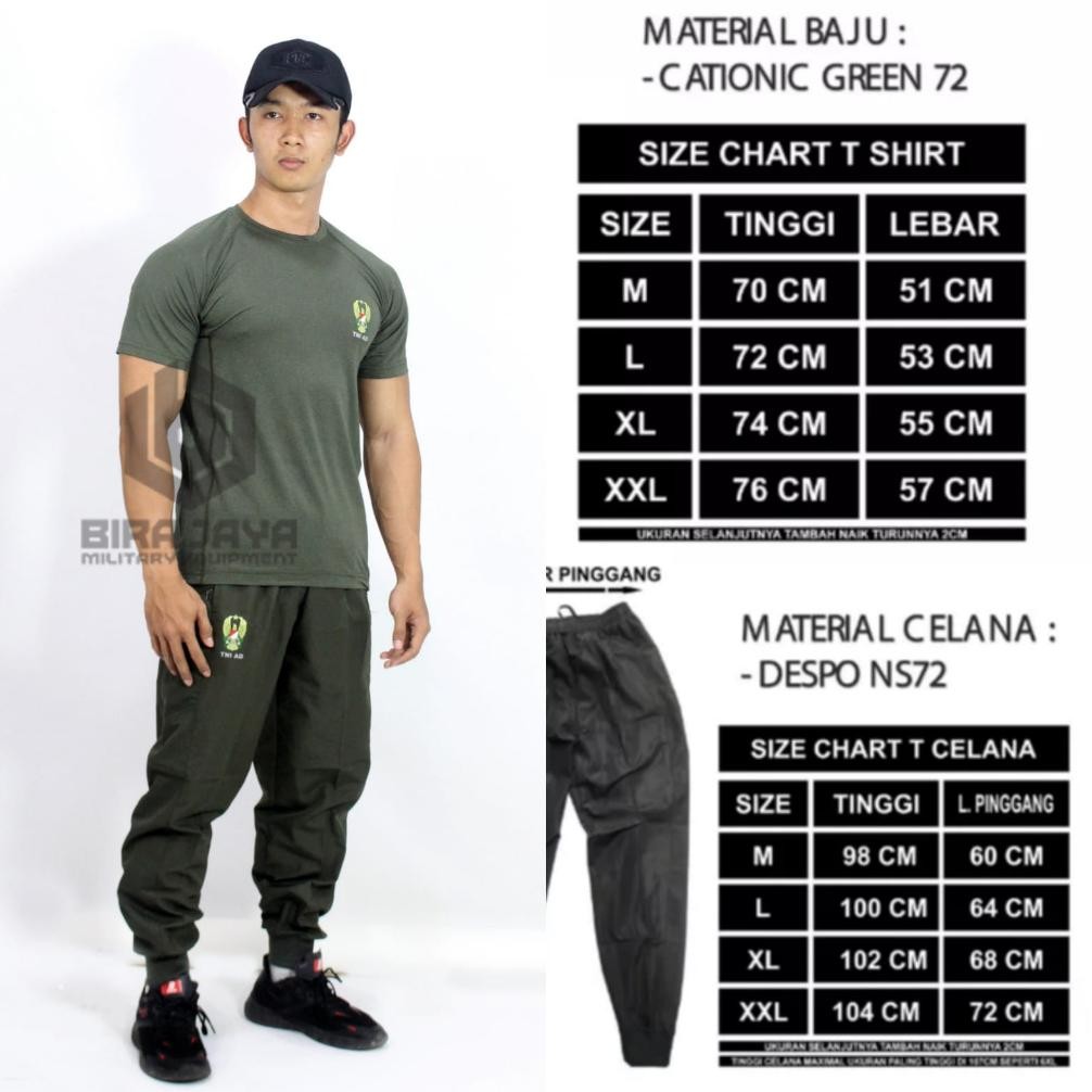 ''Terlaris" Training Tni Ad Terbaru Spek Jatah 1 Stel / Stelan Training Tni Ad