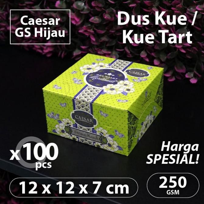 

Paket 100 pcs - Dus Motif 12 x 12 x 7 cm - Caesar GS Hijau - Dus Kue