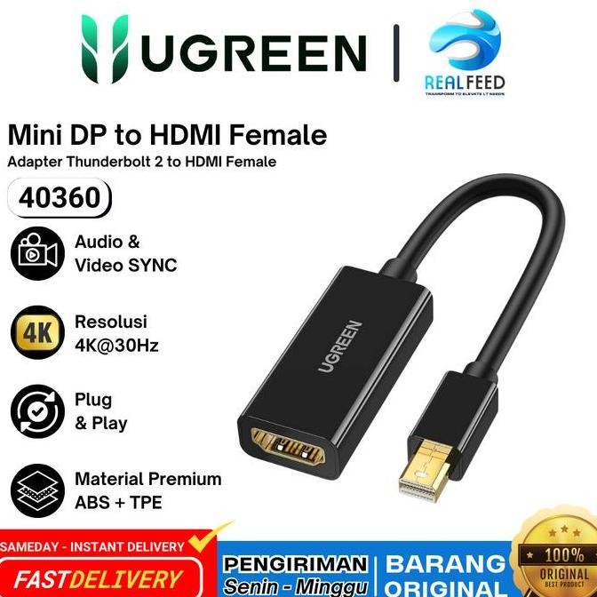 Ugreen Mini DisplayPort Thunderbolt 2 to HDMI 2.0 Female Ugreen 40360