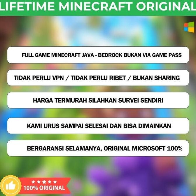 Minecraft Java & Bedrock Redeem Voucher Pc Laptop Game Original Berkualitas