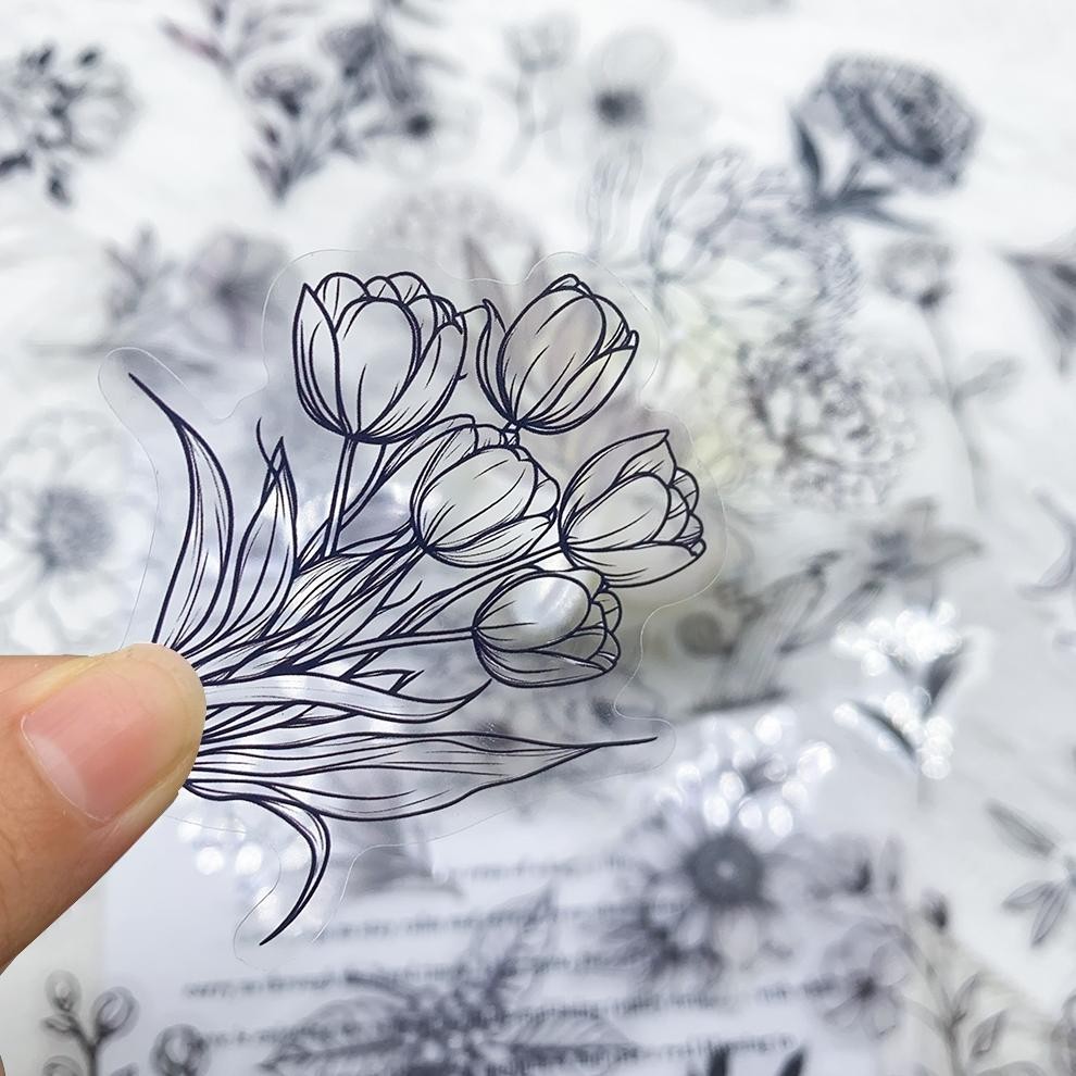 

NG [50PCS]Stiker Lucu transparan Bunga hitam dan putih Stiker Kartun PET Stiker Pack Permainan Decal Vinyl Stiker Waterproof-Sticker Aesthetic Stiker Buku Journal Koper Casing HP Gitar Laptop Helm Motor Viral Kekinian Terbaru 2025 LL-80