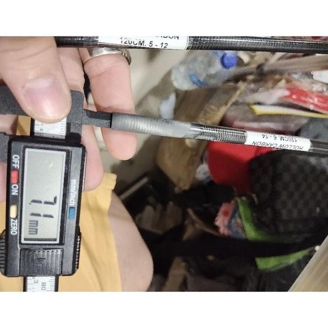 Bahan carbon blank joran 120cm new kilap hollow label putih