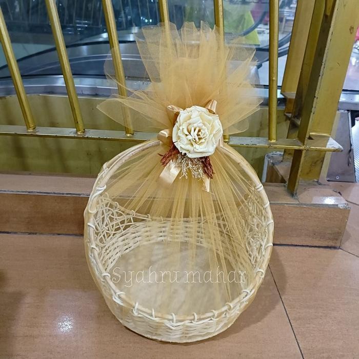 

IX keranjang cincin rotan seserahan/keranjang buah hias