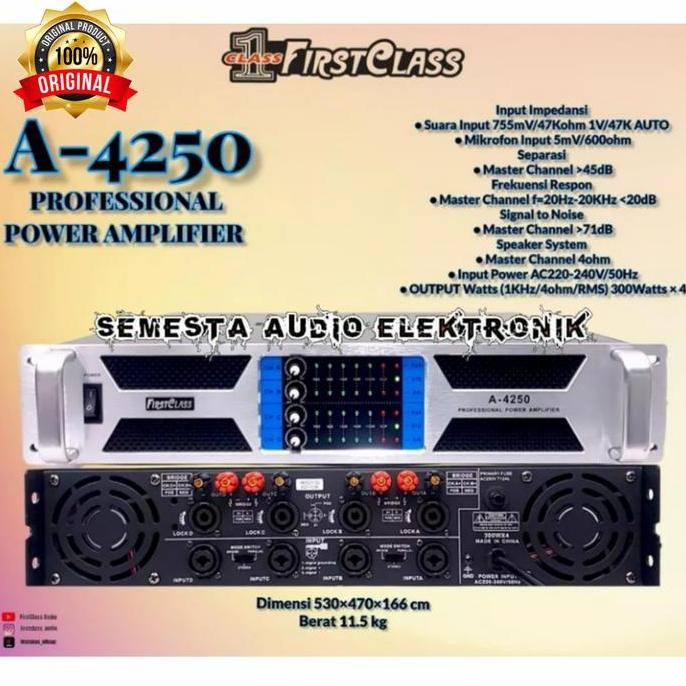 Power Ampli 4 Channel FIRSTCLASS A4250 Orinal 4 Channel A 4250