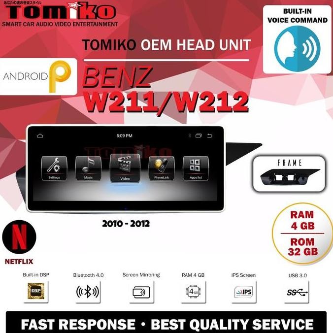 Head Unit Android Tomiko Mercedez Benz OEM W212 E Class (2010 - 2012)