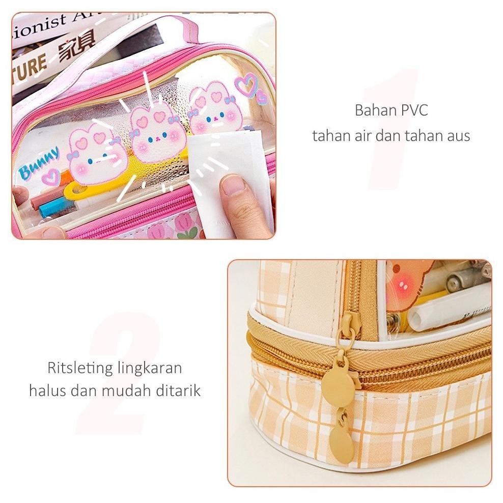 

Besty Tas Pensil Dua Lapis Pencil Case Kapasitas Besar Tas Alat Tulis Kotak alat tulis dua lapis