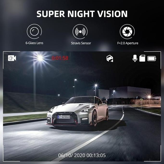 AZDOME M01 Pro 10P Nht Vision ADAS Parking Monitor Dash Camera