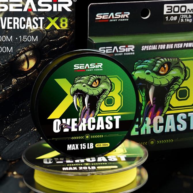 Seasir Overcast Pe X8 Senar Pancing 150M300M 6.8Kg22.7Kg Braided Fishing S 8 Untaian Kepang Senar Pe