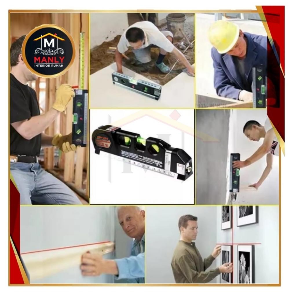 Waterpass Laser Level Pro 3 Penggaris Laser Waterpass Meteran Laser 250 Cm Laser Level pro 3