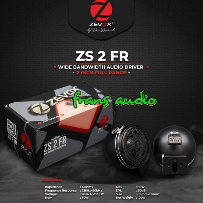 Speaker Fullrange Zevox Vox research ZS 2 FR vox ZS2FR speker Zs2