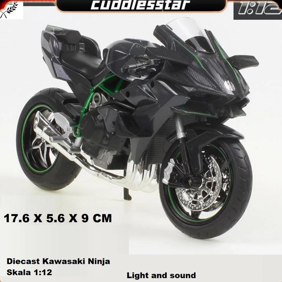Coddiecast 112 Kawasaki Ninja H2R Motor Bike Yamaha Yzfr1M Motor Miniatur Skala 112 Variasi Motor Ba