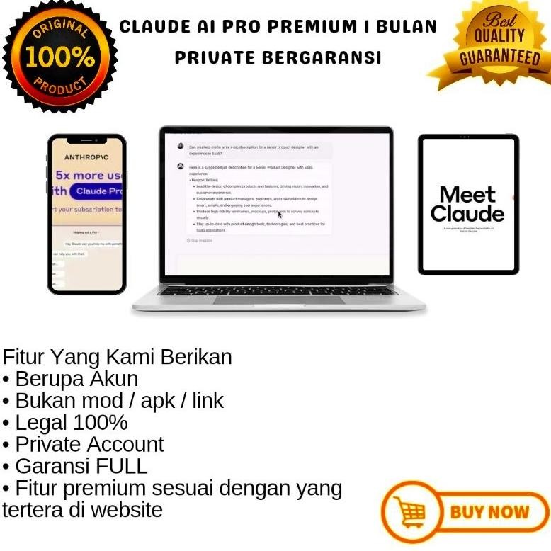 Claude Ai Pro Premium 30 Hari Private Bergaransi