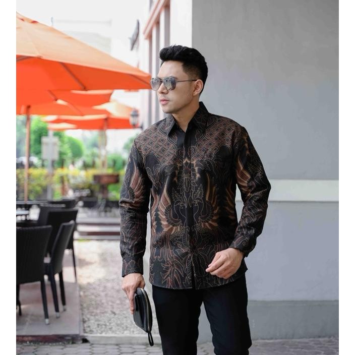 Kemeja Batik Pria Slimfit Lengan Panjang Dobby Kiyyara Mandra Kusumo