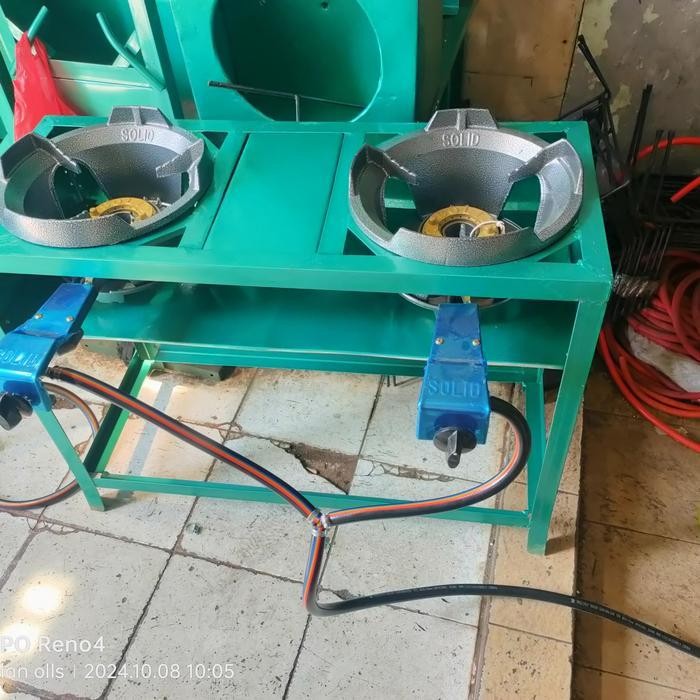 (Ready) Kompor Api Besar 2Tungku 1Set Lengkap+Selang Cabang+Regulator+Tungku Bestseller