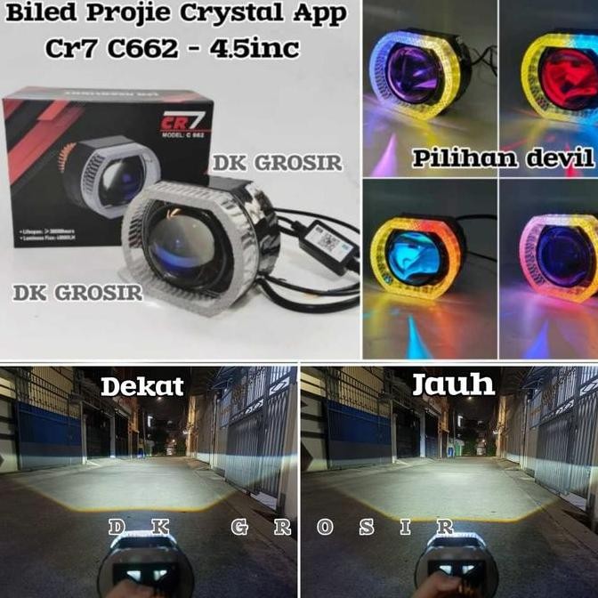 Cr7 C662  App - Projie Biled Crystal 4.5Inc  Blue Lens Asli
