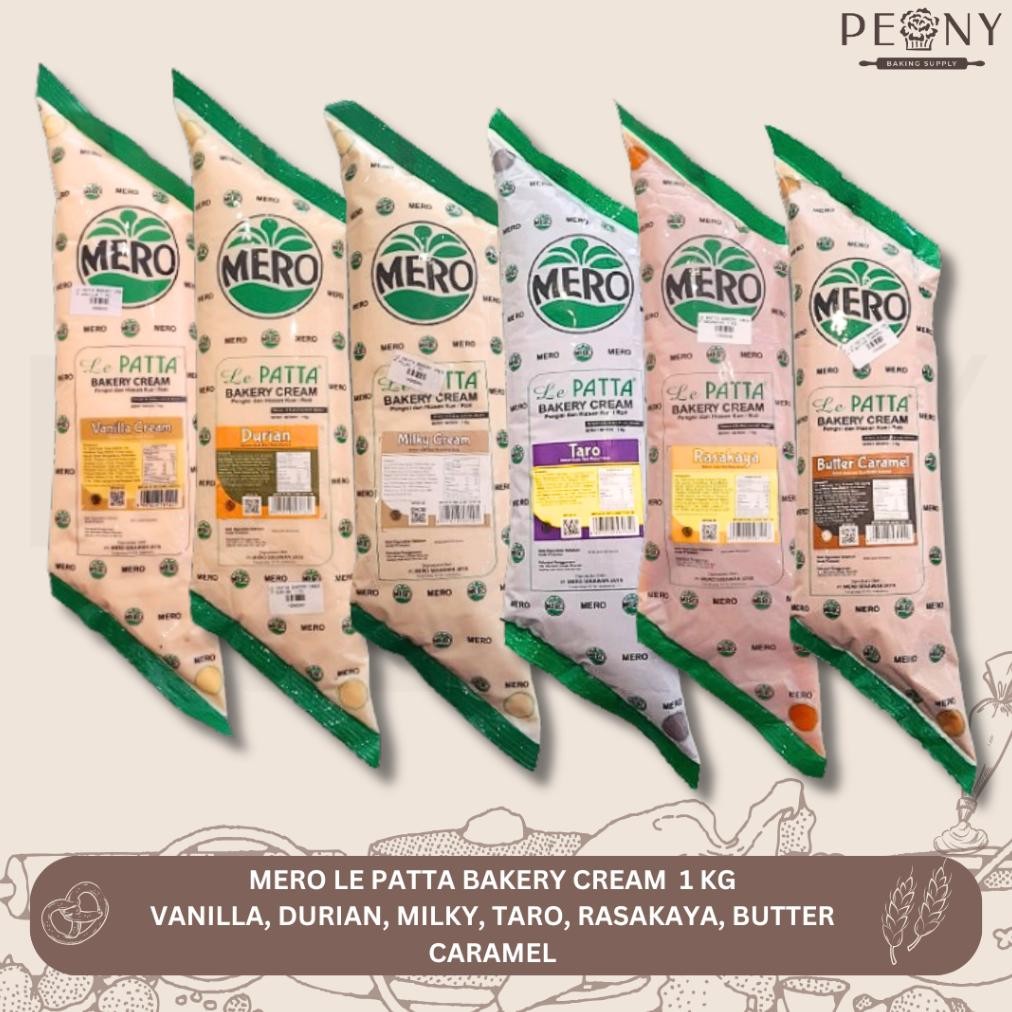 

MERO LE PATTA BAKERY CREAM VANILA CREAM, MILKY CREAM, TARO, RASA KAYA, DURIAN, BUTTER CARAMEL 1 KG