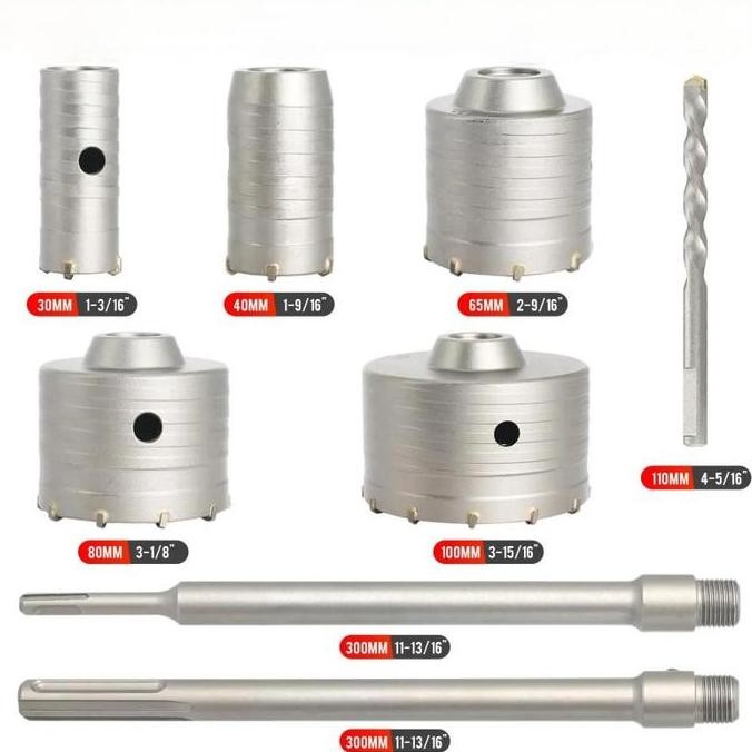 1Set Mata Bor Pembolong Mata Bor Dinding Tembok Beton Mata Bor Pembobok Tembok Mata Bor Tembok Wall 