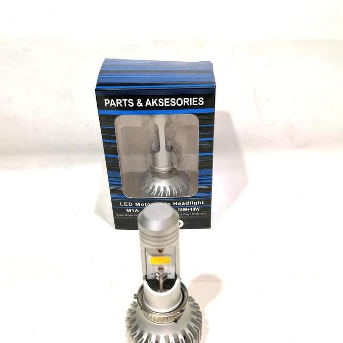Bohlam Lampu Led Depan Motor H6 Universal Bebek Matic Putih 18+18Watt Terbaru