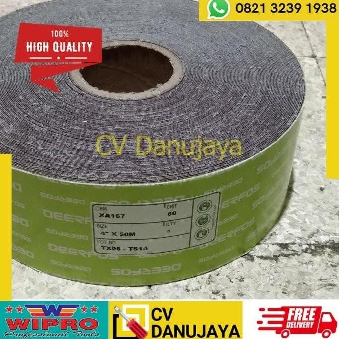 Amplas Roll Kain Kaku Deerfos Type Xa-167 4" 50M - #40 - #40 Co