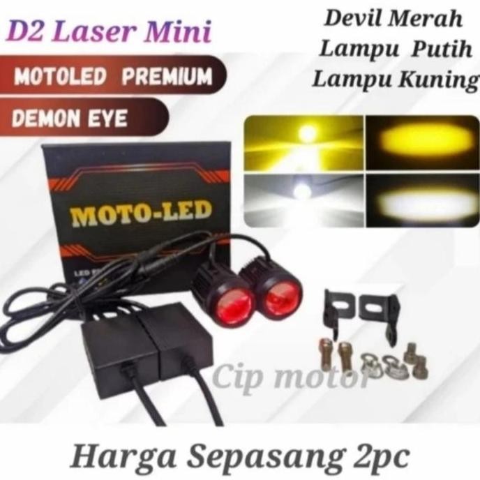 Lampu Tembak D2 Laser Bullaes 20 Watt Premium Moto Led Premium Devil Diskon