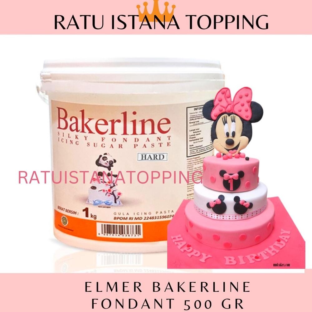 

BAKERLINE SILKY FONDANT 500 GR ICING FONDANT GULA DEKORASI FONDAN PUTIH