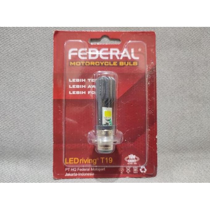 Federal Ledriving T19 Motorcycle Bulb Lampu Motor Led H4 H6 Putih Baru