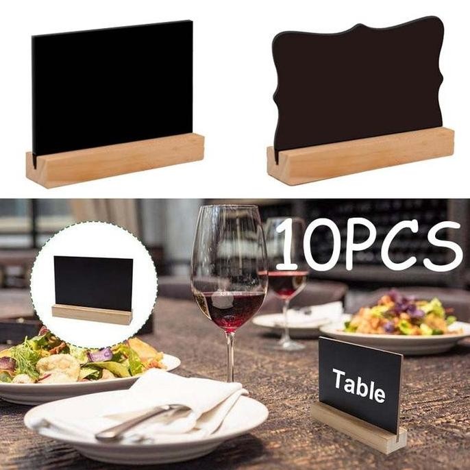 

10Pcs/Set Papan Tulis Mini Papan Reserved Papan Menu Berdiri Papan Tulis Menu Cafe Mini Chalkboard Papan Menu Kecil