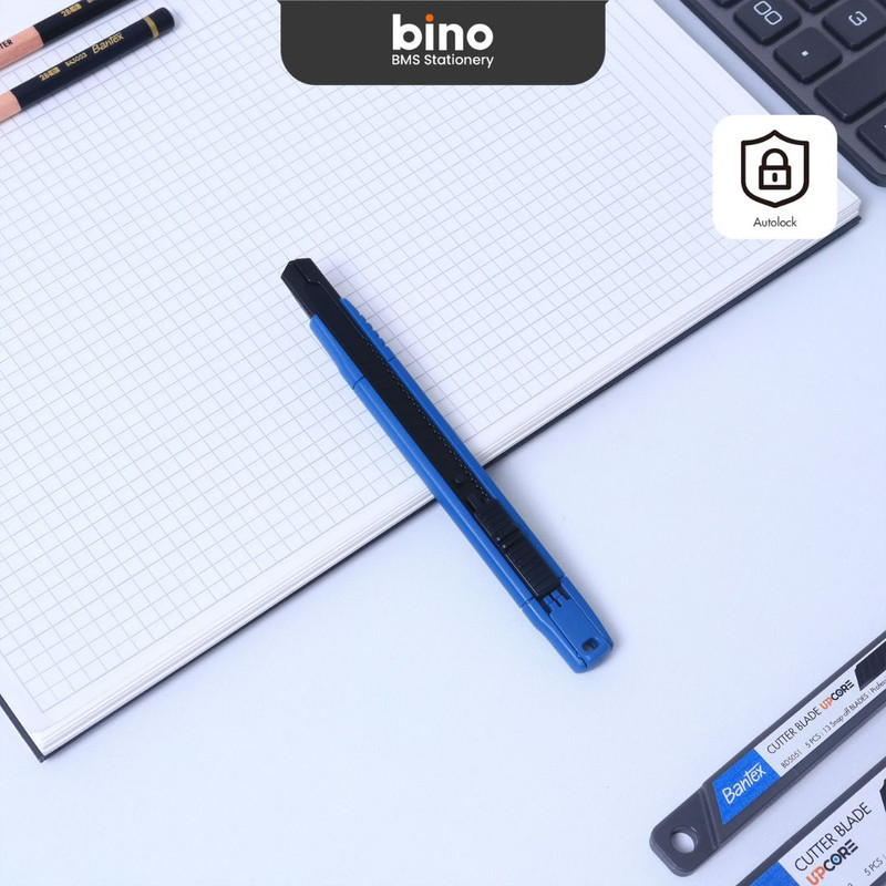 

[BMS Surabaya] Bantex Cutter Pemotong Premium Untuk Kertas Pisau Kecil Baja Warna Hitam BD5106