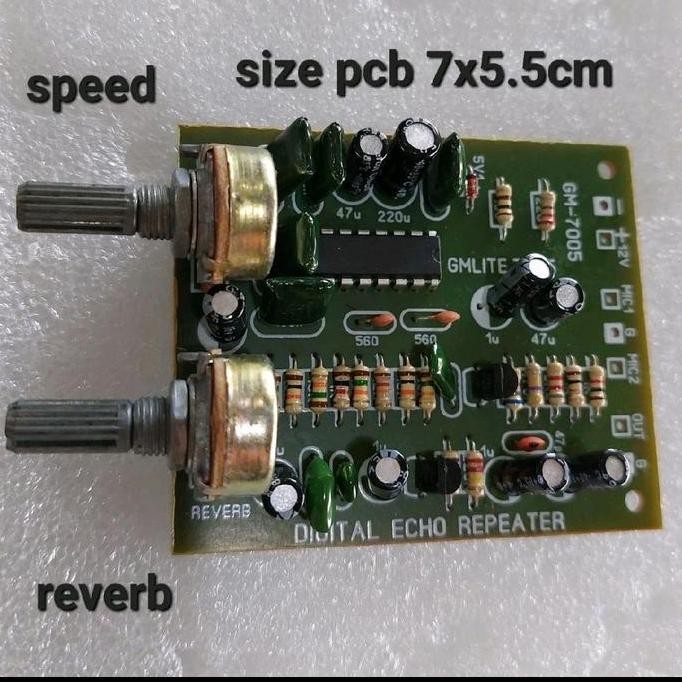 GM 7005 ECHO REVERB DIGITAL MIC ECHO REFEATER 2 POT POTENSIO 810 820 2 TR + SPEED REVERB GM7005 KARA