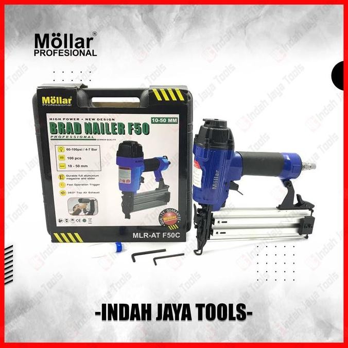

Mollar Brad Nailer F50 Air Nailer - Mesin Alat Paku Tembak Angin 10-50 Mm Staples Gun Stapler Co