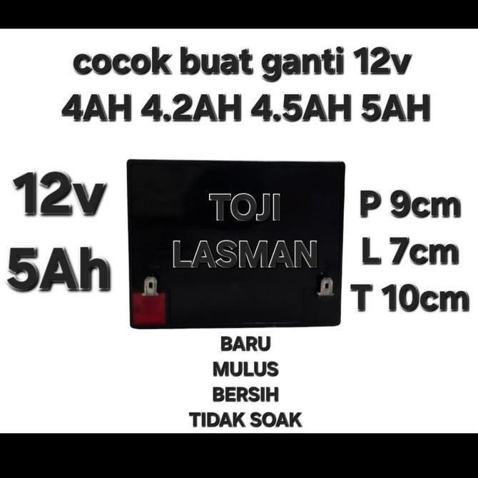 ( ACCU 12V 4.5AH ) BATTERY BATERAI AKI SPEAKER AKTIF AKTIVE PORTABLE MOTORAN MOBILAN MAINAN CHARGER 