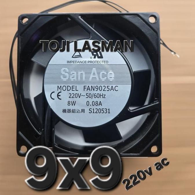 9X9 COOLING FAN KIPAS ANGIN HEXOS KOTAK AC 220 220V 9CMX9CM 9X9 BESI