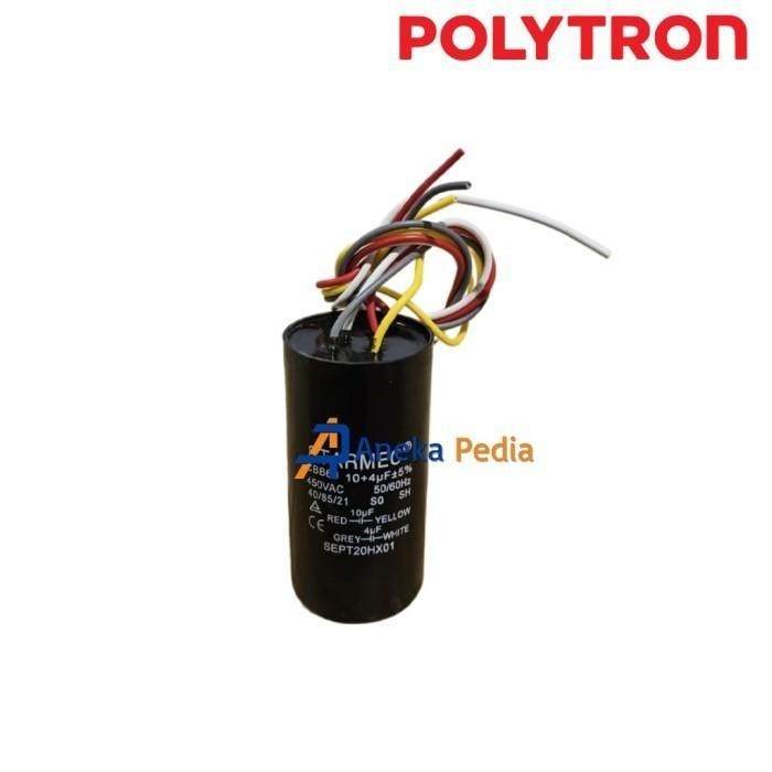 (Best Saller) 4+10 Uf Kapasitor Polytron 7,5 Kg Pwm 751 7555 7556 8057 Capacitor Mesin Cuci 2 Tabung