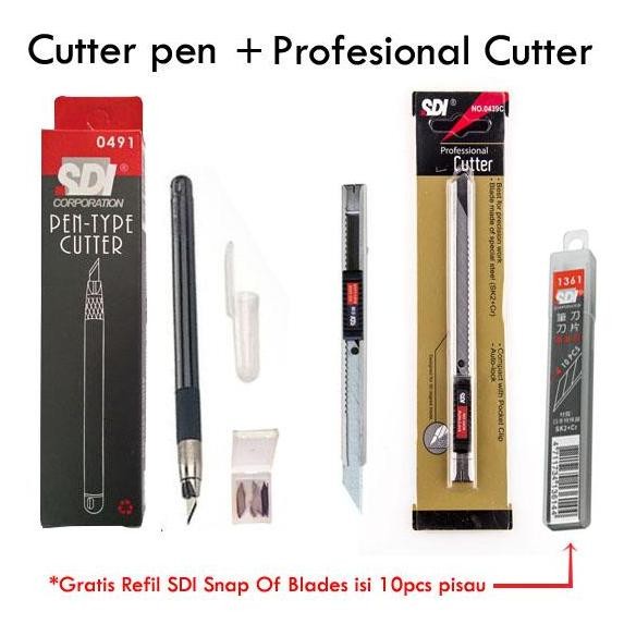 

Cutter Pen + Profesional Cutter (Bonus Refil) Paper Cut, Stencil Tools