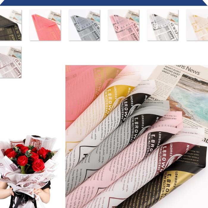 

Isi 20 Lembar Kertas Buket Bunga Motif Koran Flower Wrapping News R Cellophane Kb109 Ss22