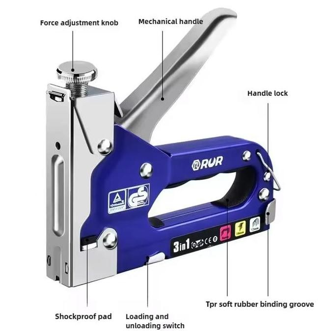 

Staples Tembak Tracker Gun Stapler 3 In 1 Alat Jepretan Cekrekan Jok Motor Sofa Kayu Kardus