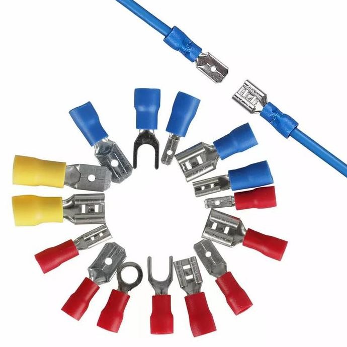 Skun Aki Gepeng 280 Pcs Terminal Sekun Kabel Konektor Soket Y Garpu Bulat Ring Copper Male Female