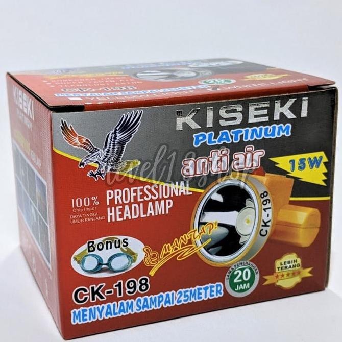 Senter Kepala Kiseki Anti Air Ck 198 15W Headlamp Kiseki Ck 198 - Senter Kepala Waterproof 15W Kisek