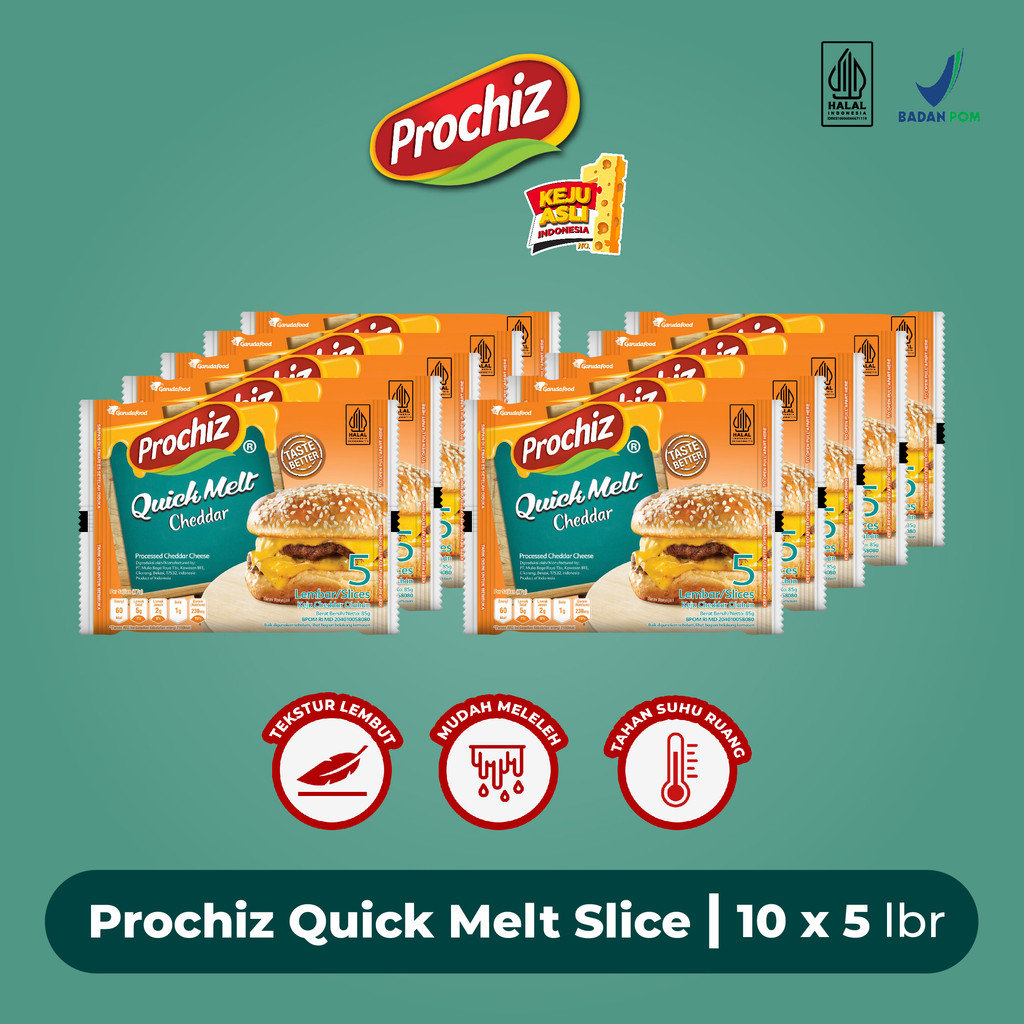 

Keju PROCHIZ Quick Melt Slice 5’s x 10