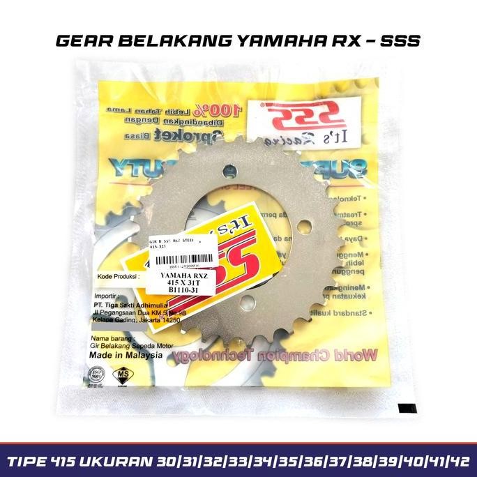 Ger Gir Gear Belakang 415/428 Sss Rx King Jupiter Z F1Zr Ukuran 30T 31T 32T 33T 34T 35T 36T 37T 38T 
