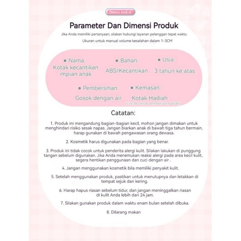 [COD] 33PCS Girls Makeup Toys / Kuromi make up asli anak Set / Lipstik Eye Shadow Safety Kit Mainan 