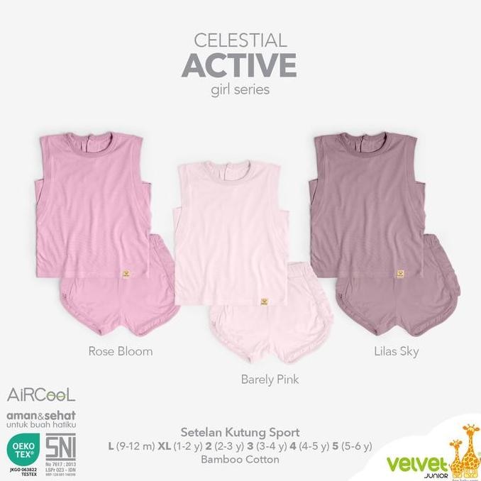 Velvet Junior Celestial Active - Baju Anak Perempuan Setelan Kutung Sport - Celestial 9