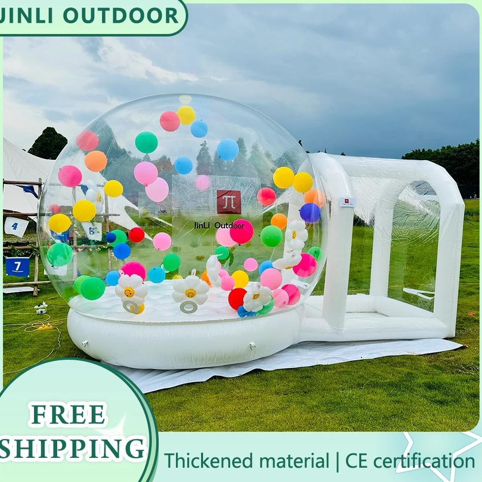 Inflatable Bubble House, Bubble Tent, Transparent Pvc Dome House With Balloons For Children'S Indoor