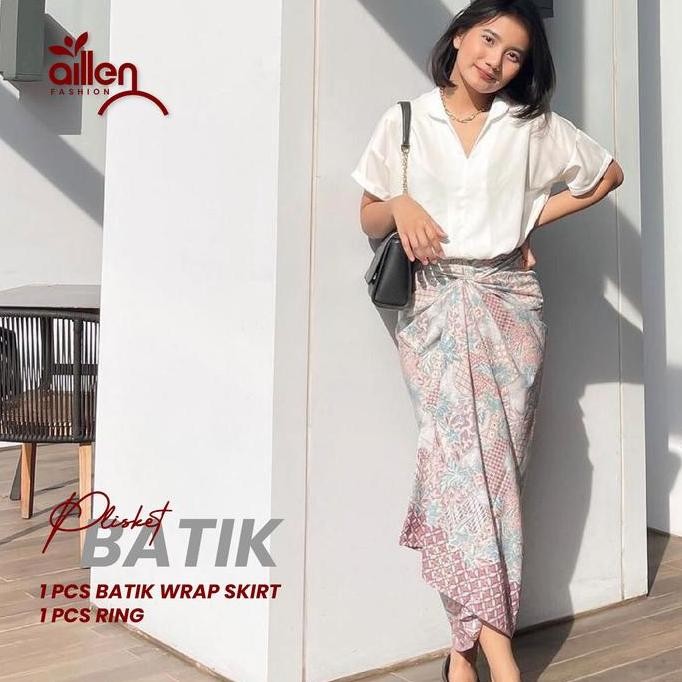 Rok Lilit Wanita Motif Batik Bahan Sutra Silk