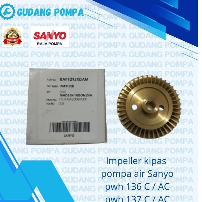 Kipas Impeller Pompa Sanyo Pwh 137 A/Ac, Original Restock