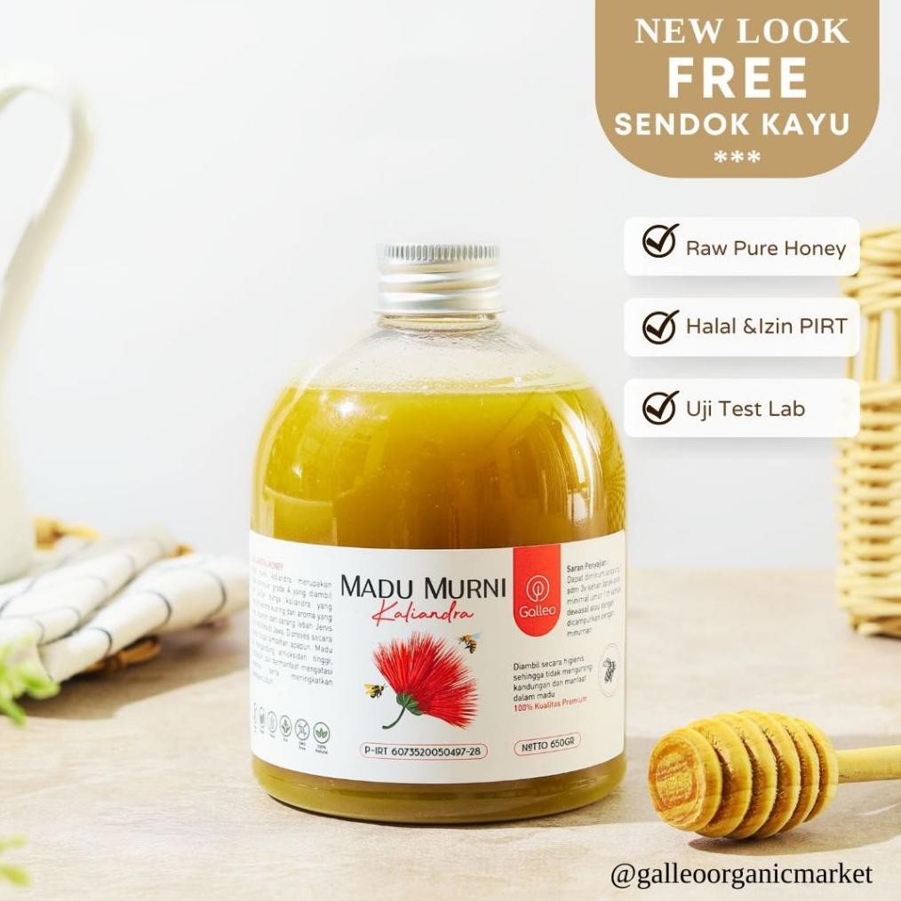 

(Terbaru) Galleo Madu Murni Kaliandra 650 GR Premium Raw Honey [ Free Sendok Kayu ] (Terlaris)