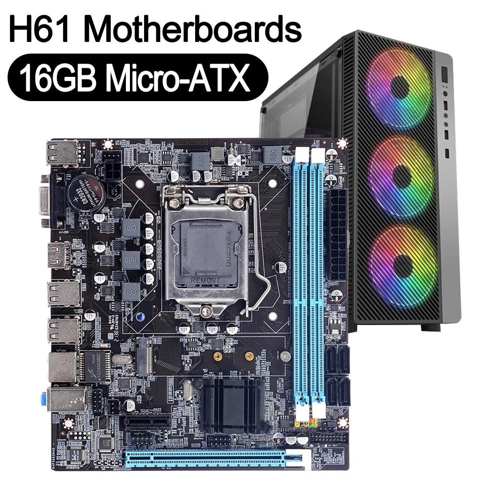 H61 Motherboards Lga 1155 Ddr3 Memory 16Gb M-Atx Desktop Mainbord For Lga1155 Socket Core I3 I5 I7 C