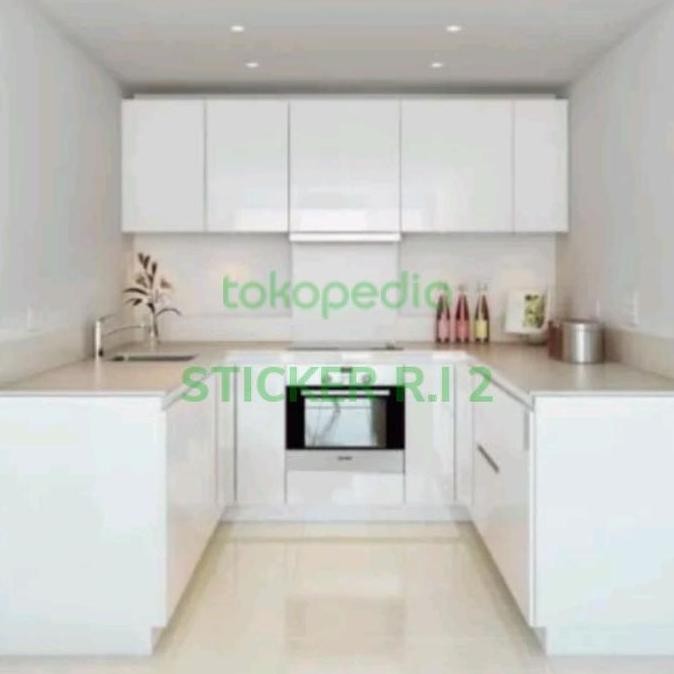 DF216>> Stiker Skotlet Kichenset Pelapis Furniture motif putih glossy polos