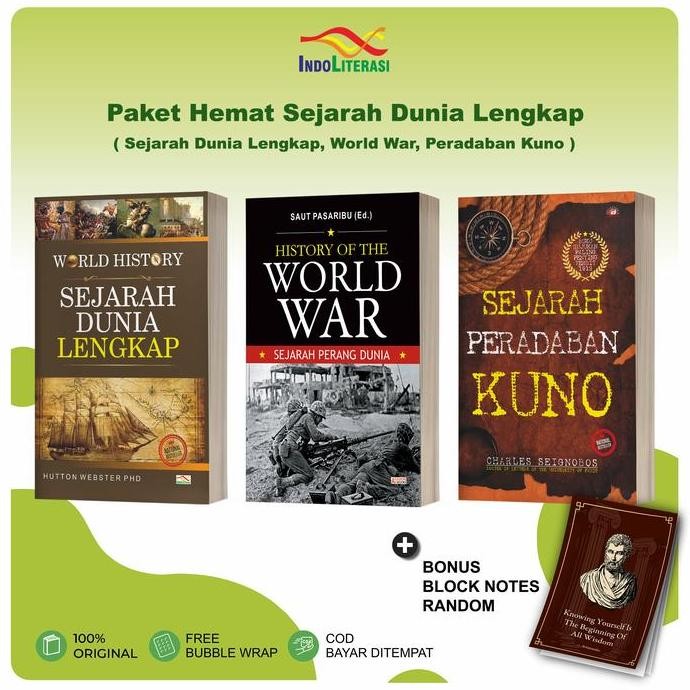 

[Isi 3 Buku] Paket Hemat Sejarah Dunia Lengkap (Sejarah Dunia Lenkap - Sejarah Perang Dunia - Sejarah Peradaban Dunia Kuno) - Indoliterasibooks